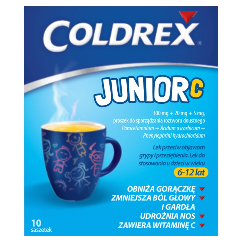 Coldrex Junior C proszek na objawy przeziębienia i grypy u dzieci, 10 sasz.