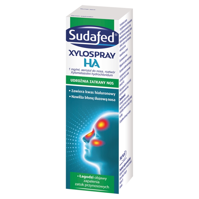 Sudafed XyloSpray HA, aerozol udrażniający nos i zatoki, butelka 10 ml