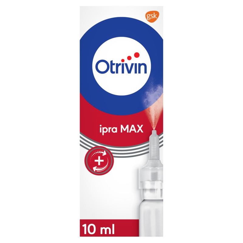 Otrivin ipra MAX, aerozol na przeziębienie, zapalenie błony śluzowej nosa, butelka 10 ml