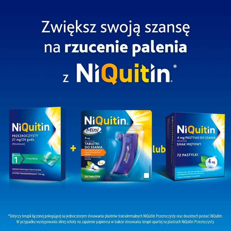 NiQuitin Mini 4 mg, tabletki wspomagające rzucanie palenia, 20 szt.
