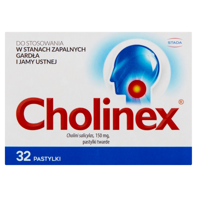 Cholinex pastylki w stanach zapalnych gardła i jamy ustnej, 32 szt.
