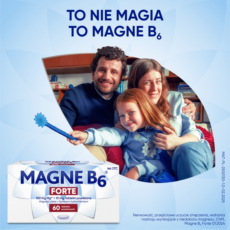Magne B6 Forte, tabletki powlekane z magnezem i witaminą B6, 60 szt.