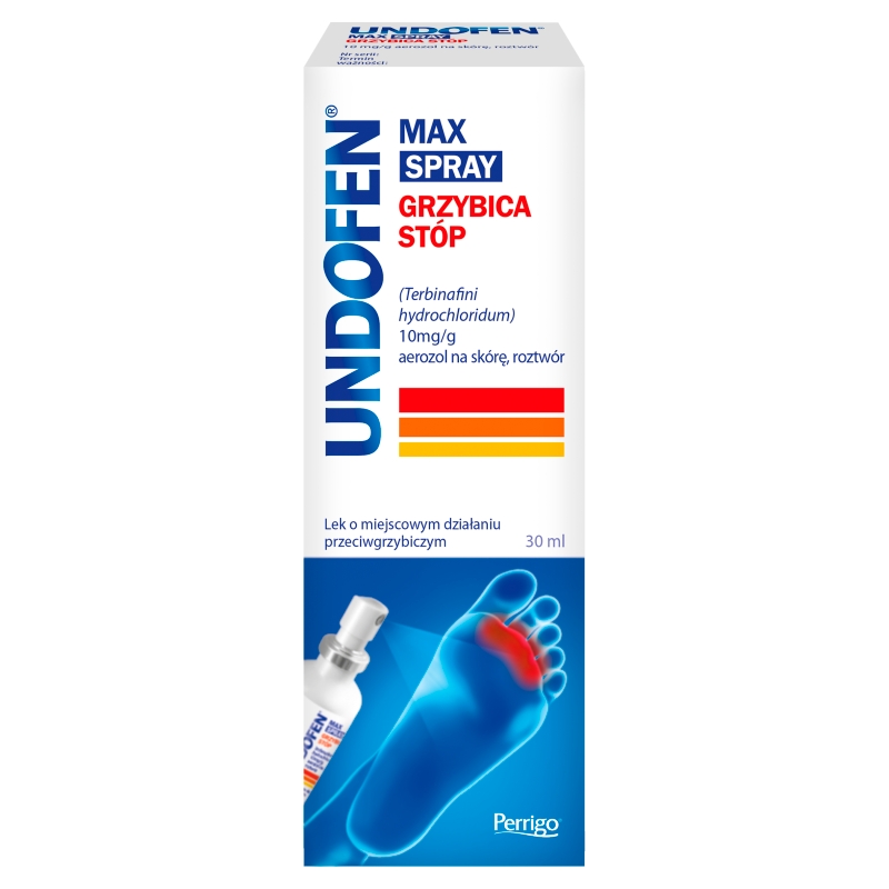 Undofen Max Spray aerozol na skórę na grzybicę skóry stóp, butelka 30 ml