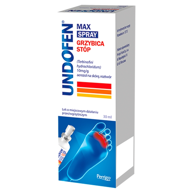 Undofen Max Spray, aerozol na skórę na grzybicę skóry stóp, butelka 30 ml