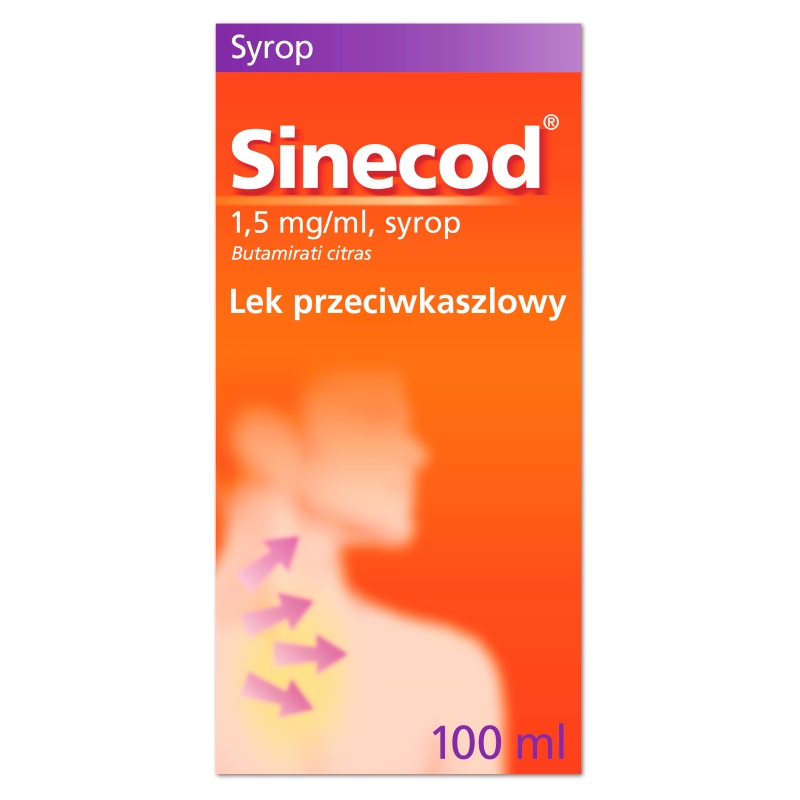 Sinecod, syrop wspomagający leczenie kaszlu różnego pochodzenia, butelka 100 ml
