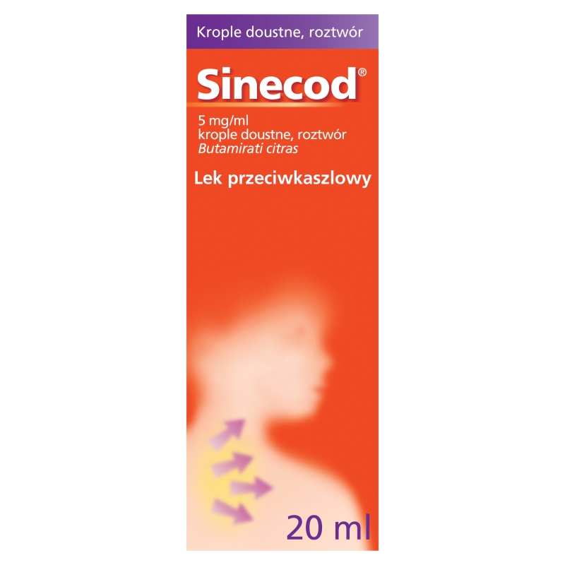 Sinecod, krople na kaszel różnego pochodzenia dla dzieci, butelka 20 ml