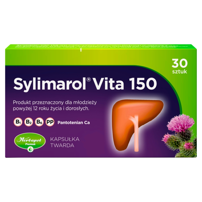 Sylimarol Vita 150 kapsułki wspomagające w uszkodzeniach wątroby i niestrawnościach, 30 szt.