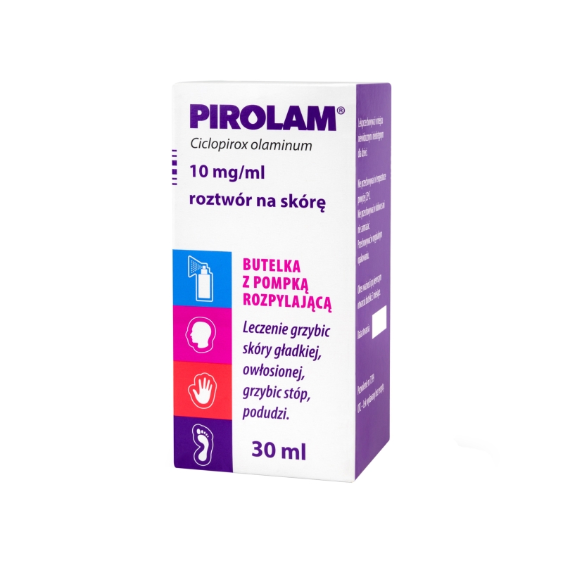 Pirolam, roztwór przeciwgrzybiczy do stosowania na skórę, butelka 30 ml