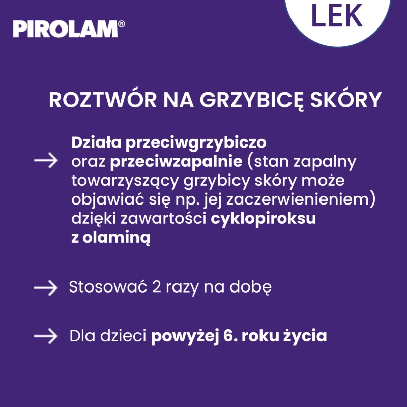 Pirolam, roztwór przeciwgrzybiczy do stosowania na skórę, butelka 30 ml