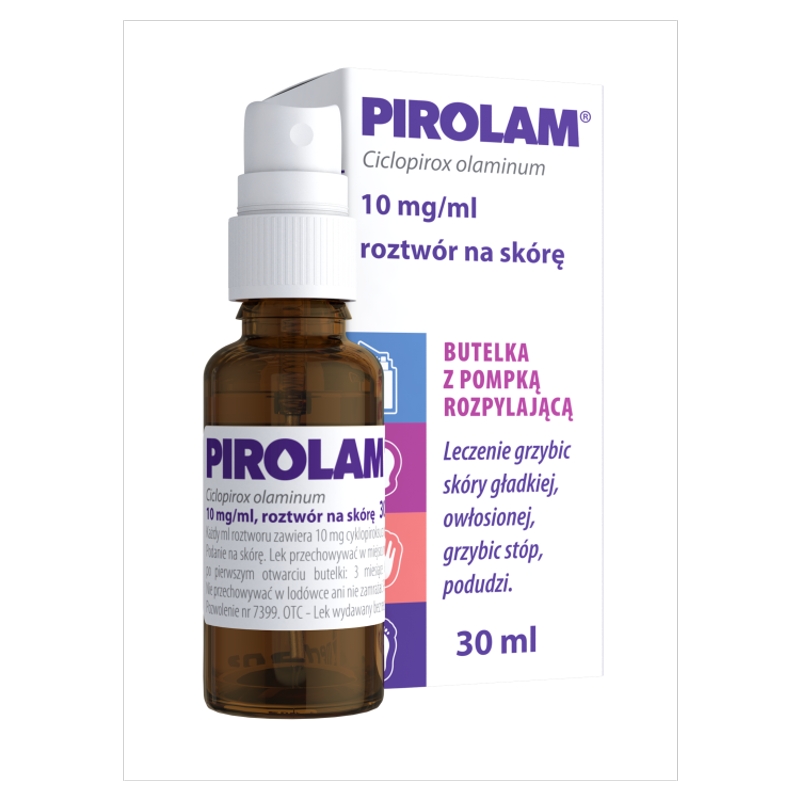 Pirolam, roztwór przeciwgrzybiczy do stosowania na skórę, butelka 30 ml