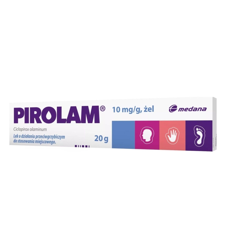 Pirolam, żel przeciwgrzybiczy do stosowania na skórę, tuba 20 g