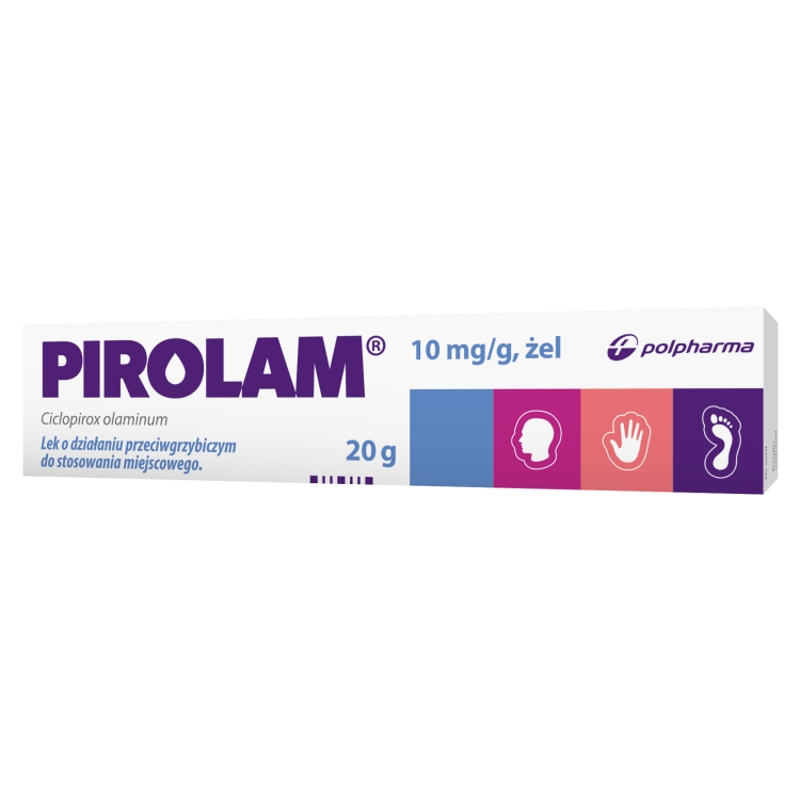 Pirolam, żel przeciwgrzybiczy do stosowania na skórę, tuba 20 g