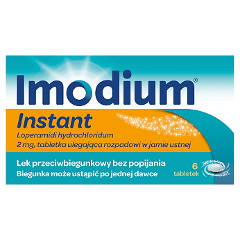 Imodium Instant, tabletki na biegunkę, 6 szt.