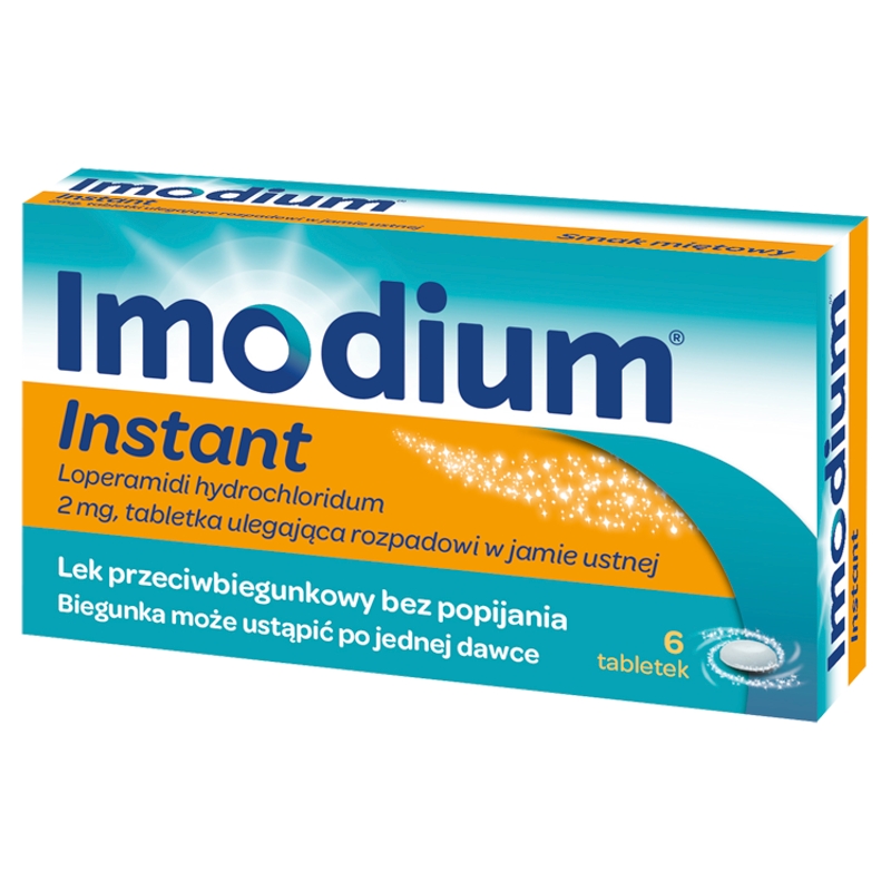 Imodium Instant, tabletki na biegunkę, 6 szt.