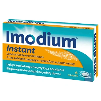 Imodium Instant, tabletki na biegunkę, 6 szt.