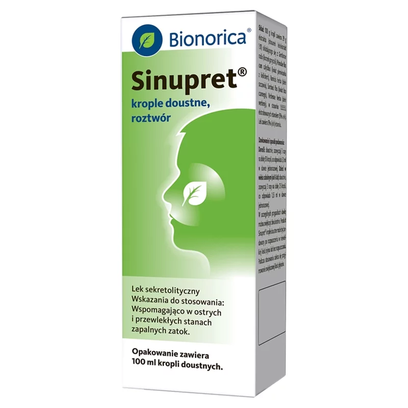 Sinupret krople na ostre i przewlekłe stany zapalne zatok, butelka 100 ml