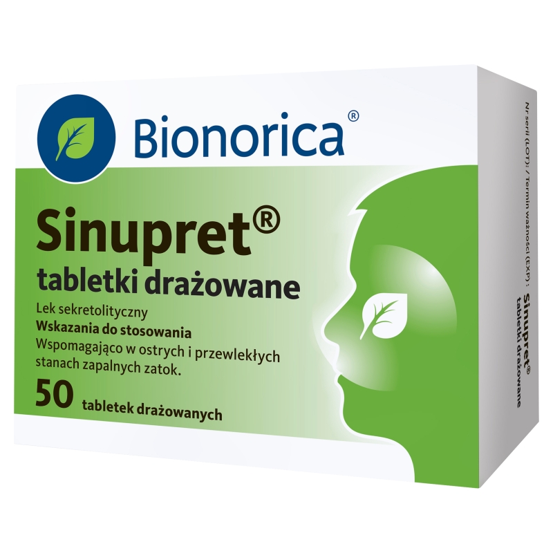 Sinupret tabletki na ostre i przewlekłe stany zapalne zatok, 50 szt.