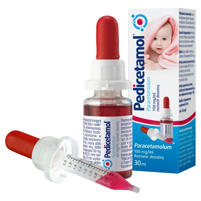 Pedicetamol, roztwór na gorączkę u dzieci, butelka 30 ml