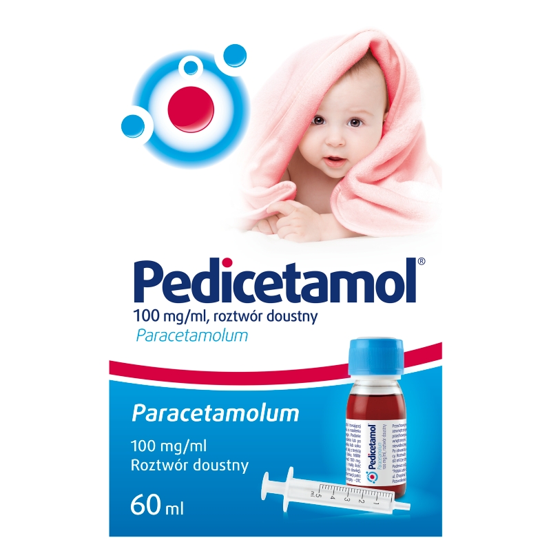 Pedicetamol roztwór na gorączkę u dzieci, butelka 60 ml