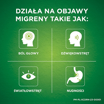 Excedrin Migra Stop, tabletki doraźne na bóle głowy i migreny, 20 szt.