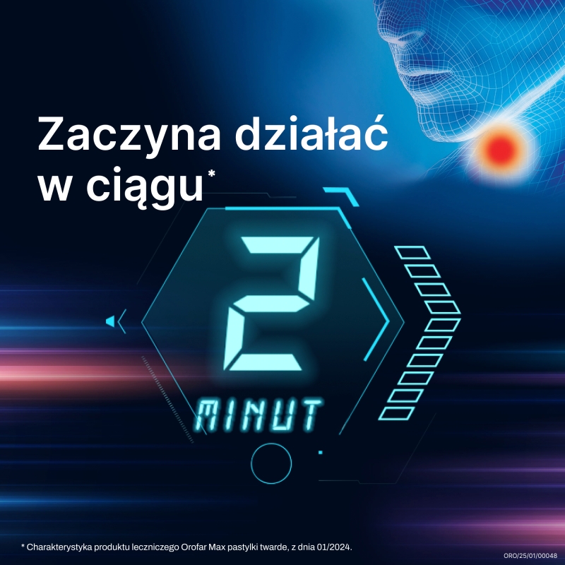 Orofar MAX, pastylki twarde na ból gardła i infekcje jamy ustnej, 30 szt.