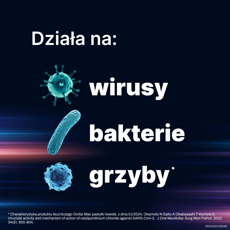 Orofar MAX, pastylki twarde na ból gardła i infekcje jamy ustnej, 30 szt.