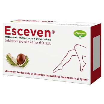 Esceven, tabletki stosowane w objawach niewydolności żylnej, 60 szt.
