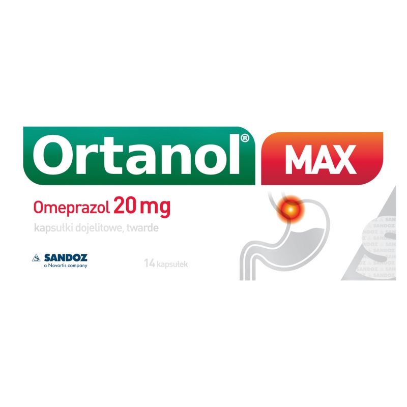 Ortanol Max  kapsułki na zgagę, 14 szt.