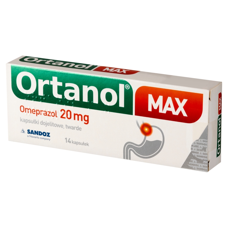 Ortanol Max , kapsułki na zgagę, 14 szt.