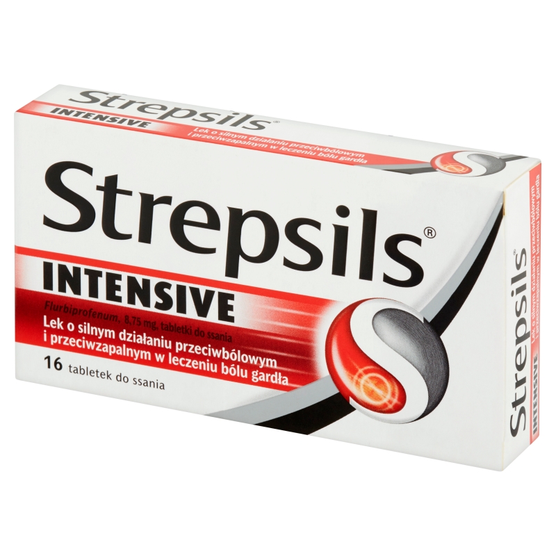 Strepsils Intensive, tabletki do ssania na ból gardła, 16 szt.