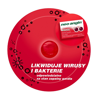 Neo-Angin Wiśnia, pastylki na ból gardła, 24 szt.