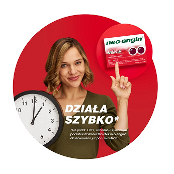 Neo-Angin Wiśnia, pastylki na ból gardła, 24 szt.