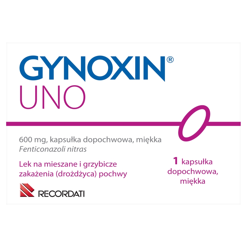 Gynoxin Uno kapsułki dopochwowe na drożdżycę błon śluzowych narządów płciowych, 1 szt.