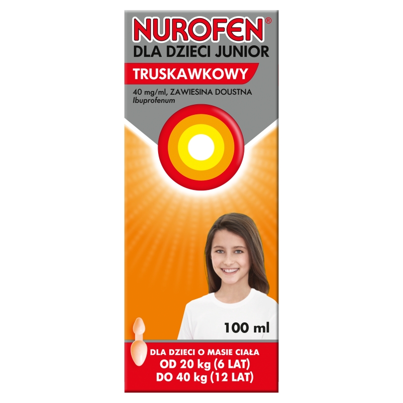 Nurofen Junior syrop o smaku truskawkowym, 100 ml
