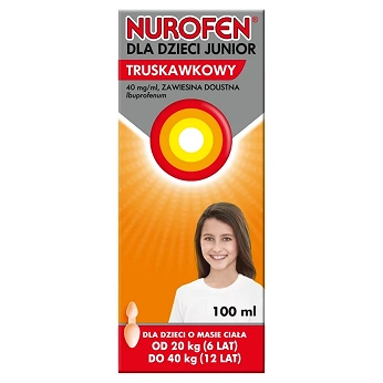 Nurofen Junior, syrop o smaku truskawkowym, 100 ml