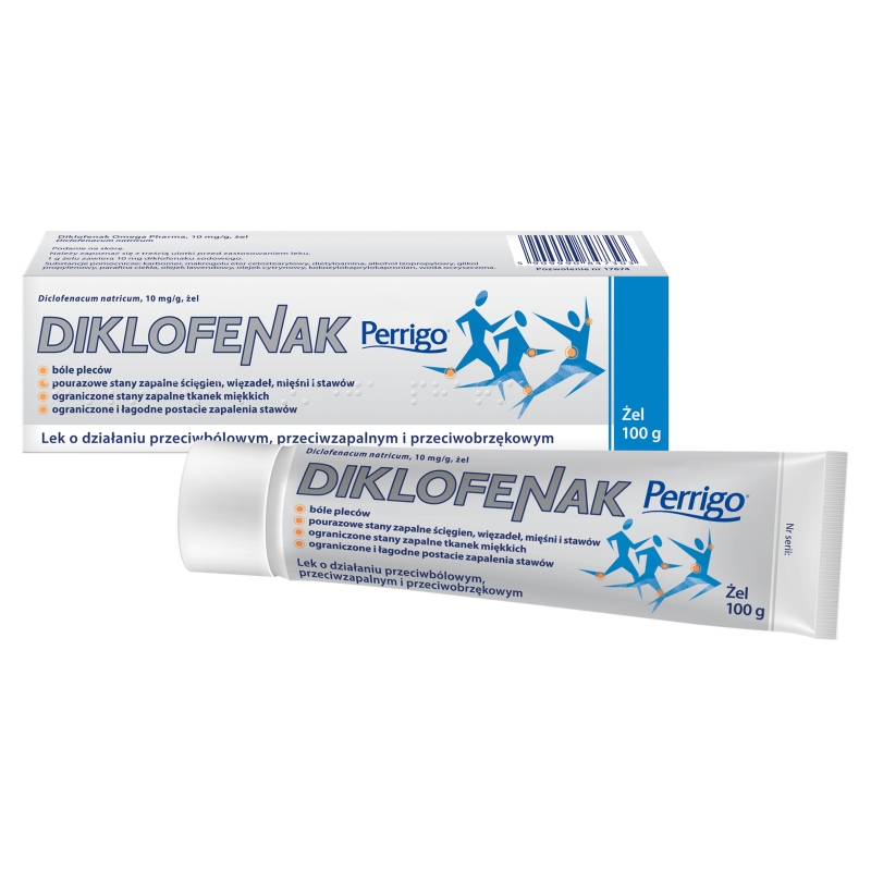 Diklofenak Perrigo, żel przeciwbólowy, przeciwzapalny, przeciwobrzękowy, tuba 100 g