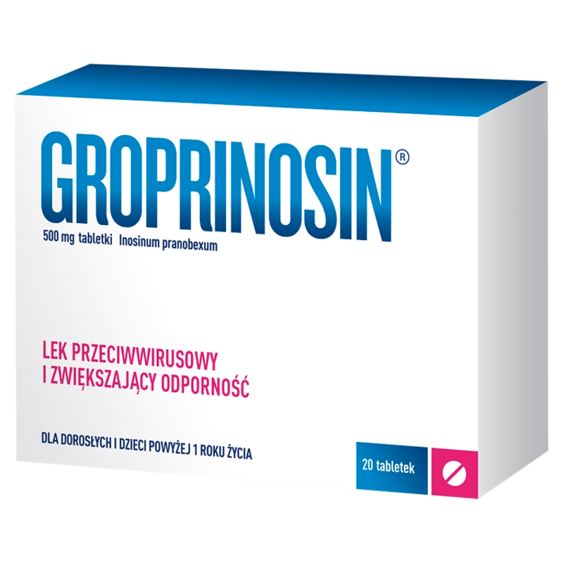 Groprinosin, tabletki przeciwwirusowe i zwiększające odporność, 20 szt.