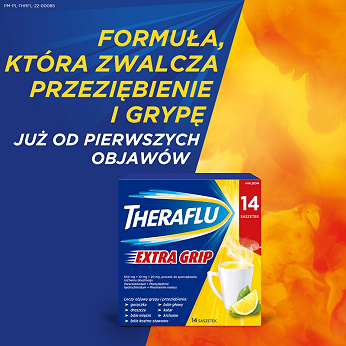 Theraflu ExtraGRIP, proszek na objawy przeziębienia i grypy, 14 sasz.