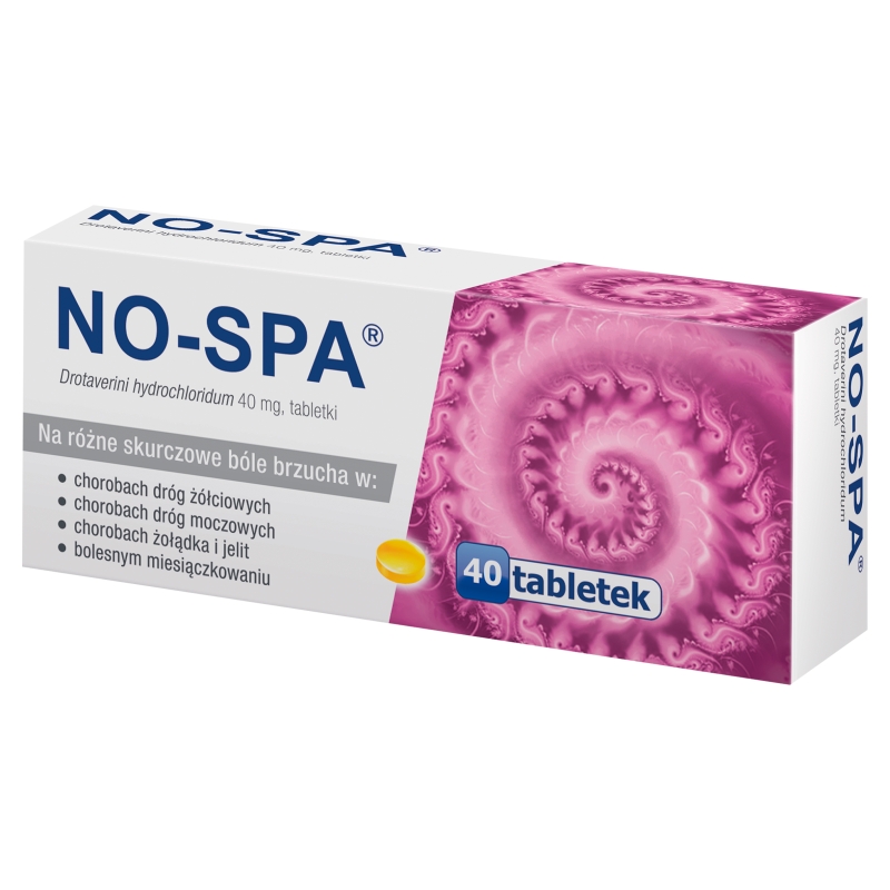NO-SPA, tabletki rozkurczowe na ból brzucha, 40 szt.