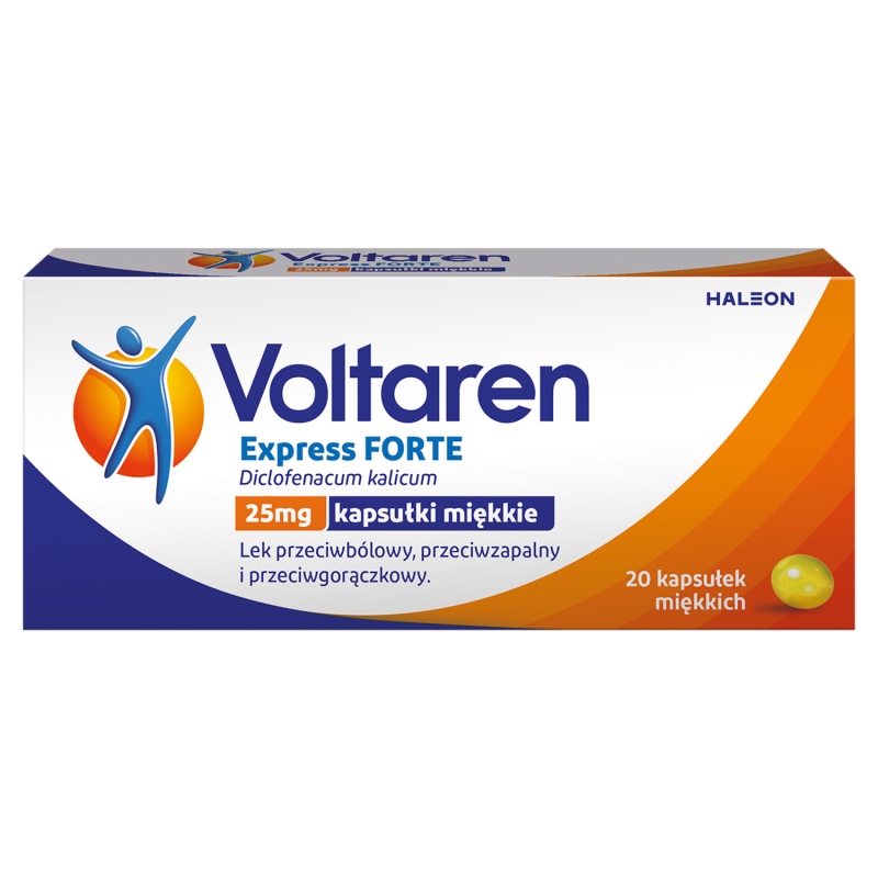 Voltaren Express Forte, kapsułki przeciwbólowe, przeciwzapalne i przeciwgorączkowe 20 szt.