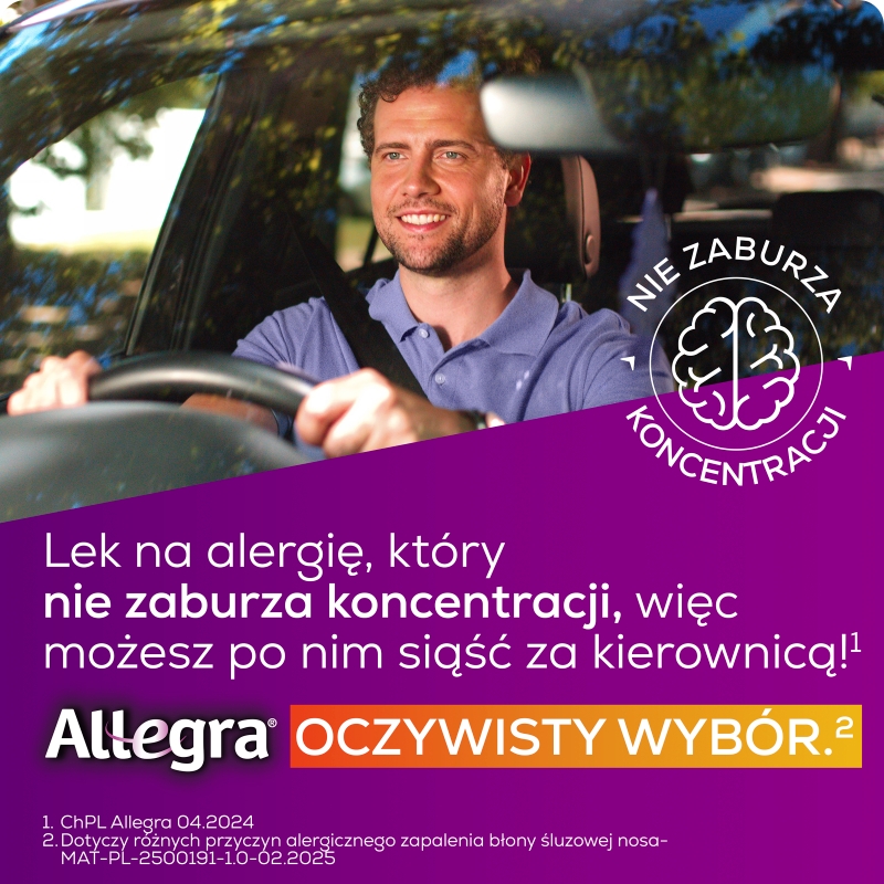 Allegra, tabletki na alergię sezonową, 10 szt.