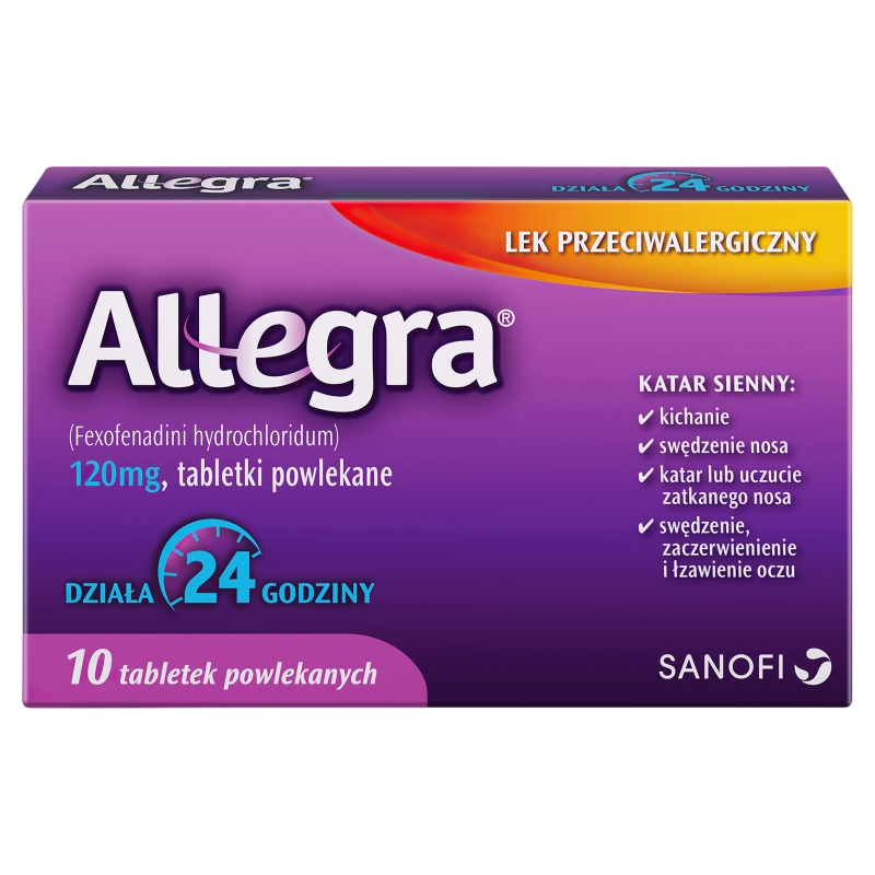 Allegra, tabletki na alergię sezonową, 10 szt.