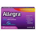 Allegra tabletki na alergię sezonową, 10 szt.