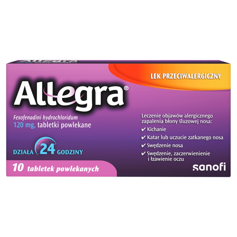Allegra tabletki na alergię sezonową, 10 szt.