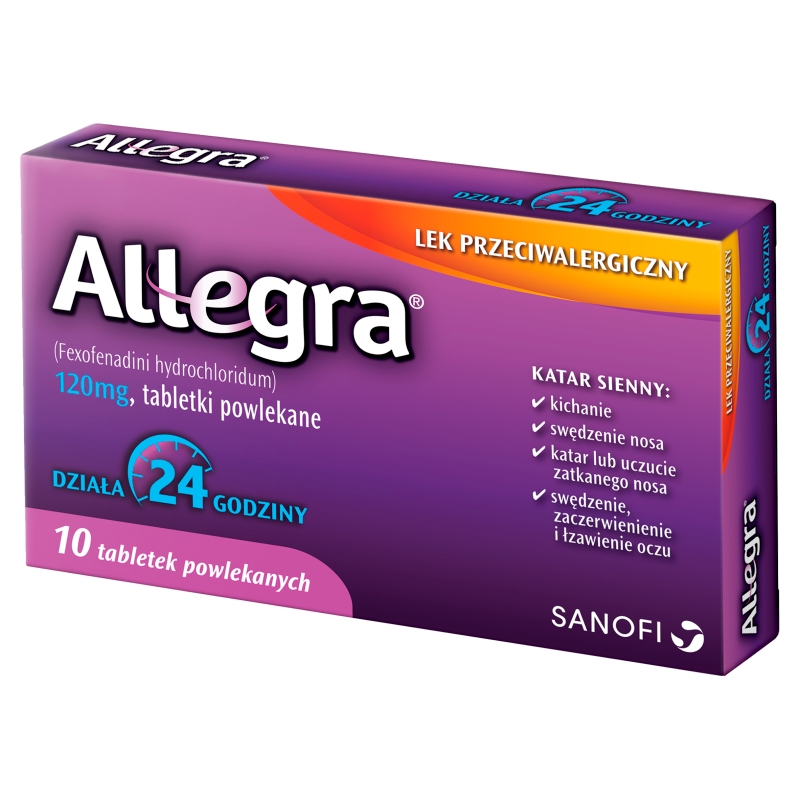 Allegra, tabletki na alergię sezonową, 10 szt.
