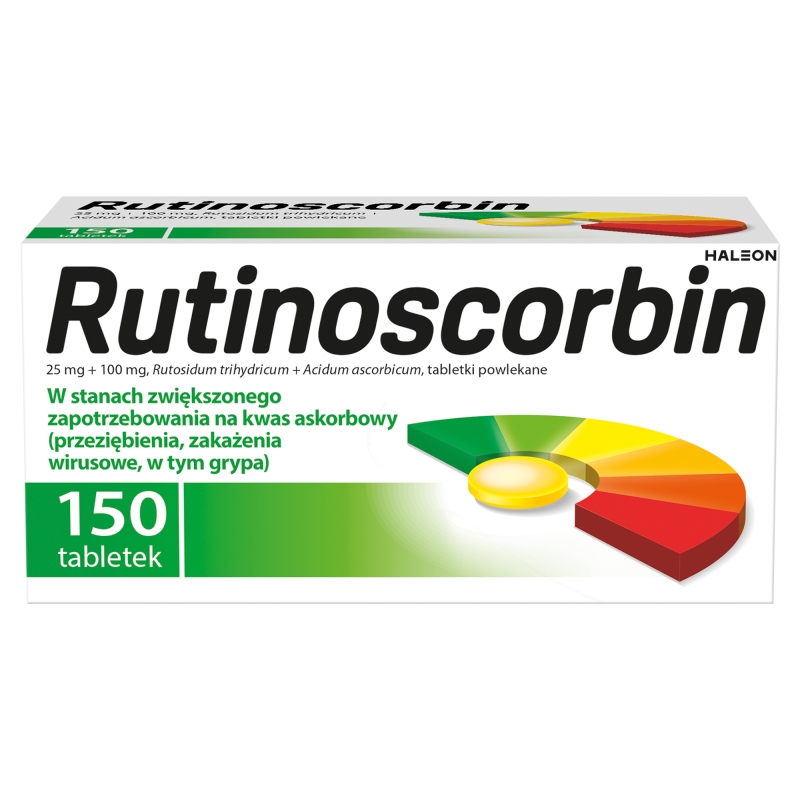 Rutinoscorbin, tabletki powlekane na odporność z witaminą C, 150 szt.