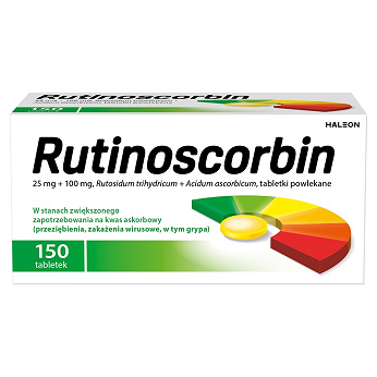 Rutinoscorbin, tabletki powlekane na odporność z witaminą C, 150 szt.