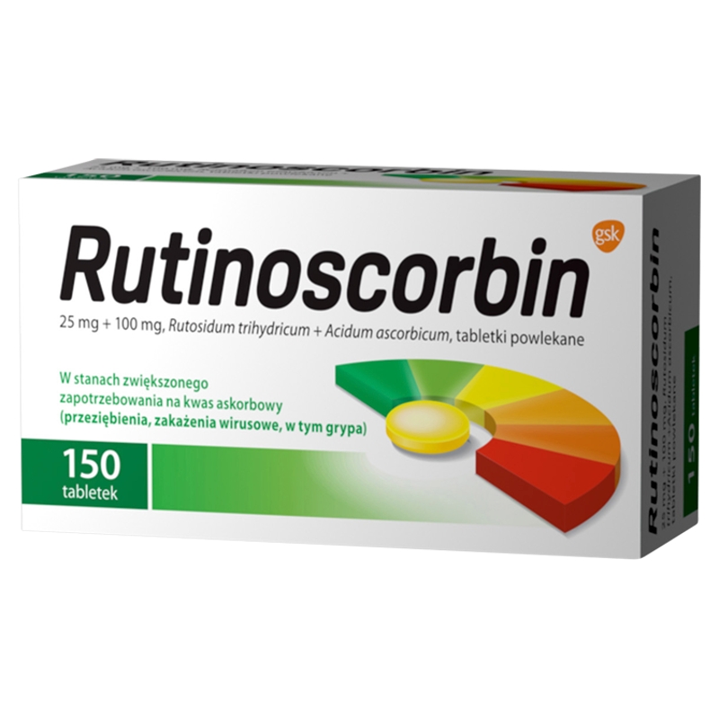 Rutinoscorbin, tabletki powlekane na odporność z witaminą C, 150 szt.
