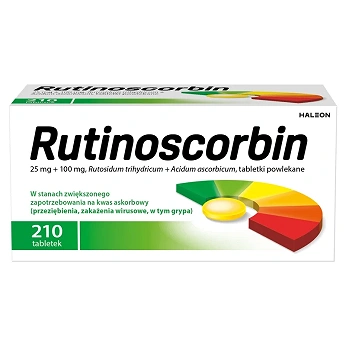 Rutinoscorbin, tabletki z witaminą C wspomagającą odporność, 210 szt.