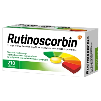 Rutinoscorbin, tabletki z witaminą C wspomagającą odporność, 210 szt.